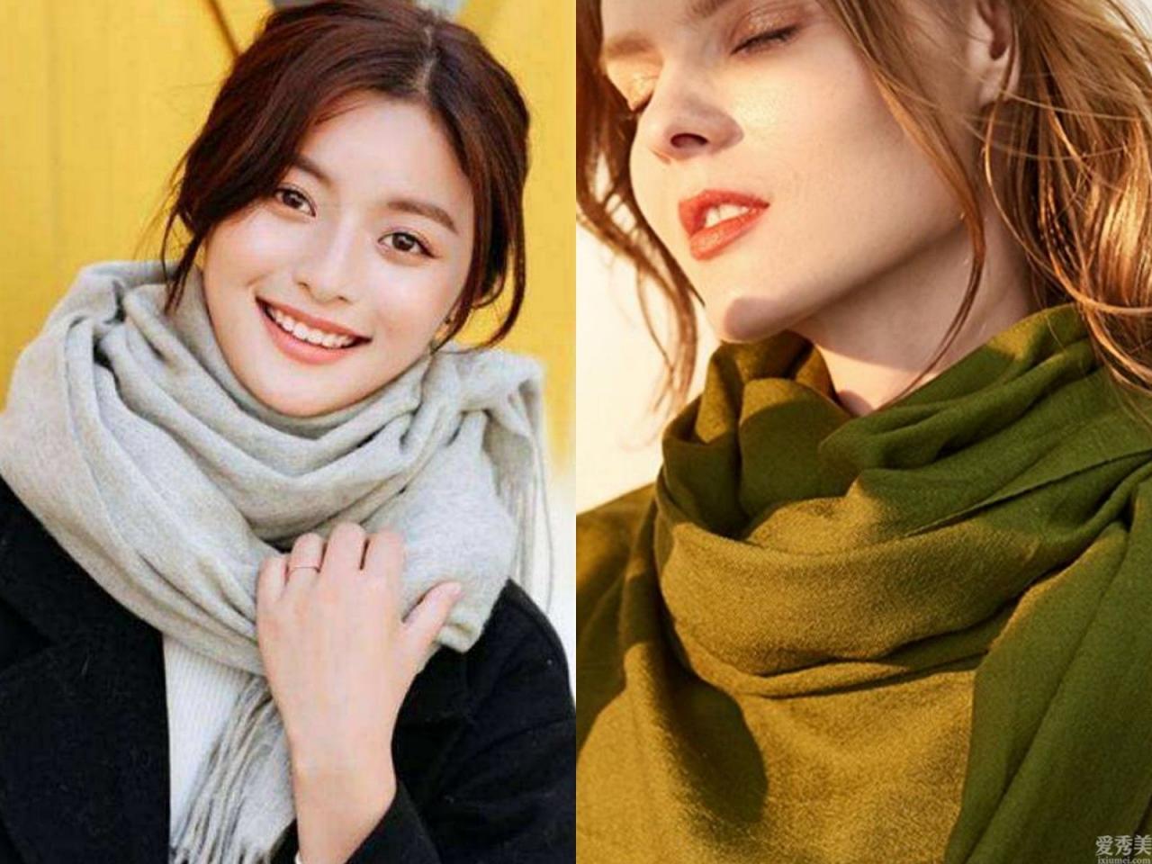 一條圍巾的6種戴法，潮流趨勢又好搭，處理庸俗變為韓劇女主角