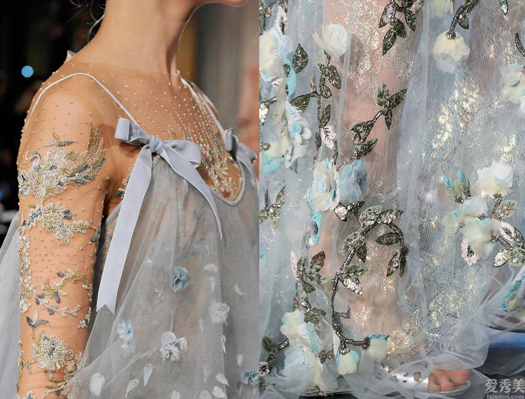 Marchesa高定時尚秀：夢幻透明薄紗、華麗刺繡，仙女系重工晚禮服