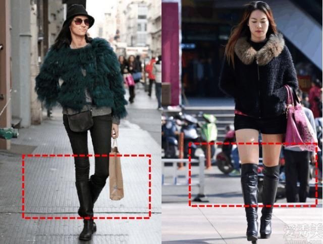 冬天女人穿靴子，你是否還記得避免“2個高度”，否則顯得大粗腿小個子
