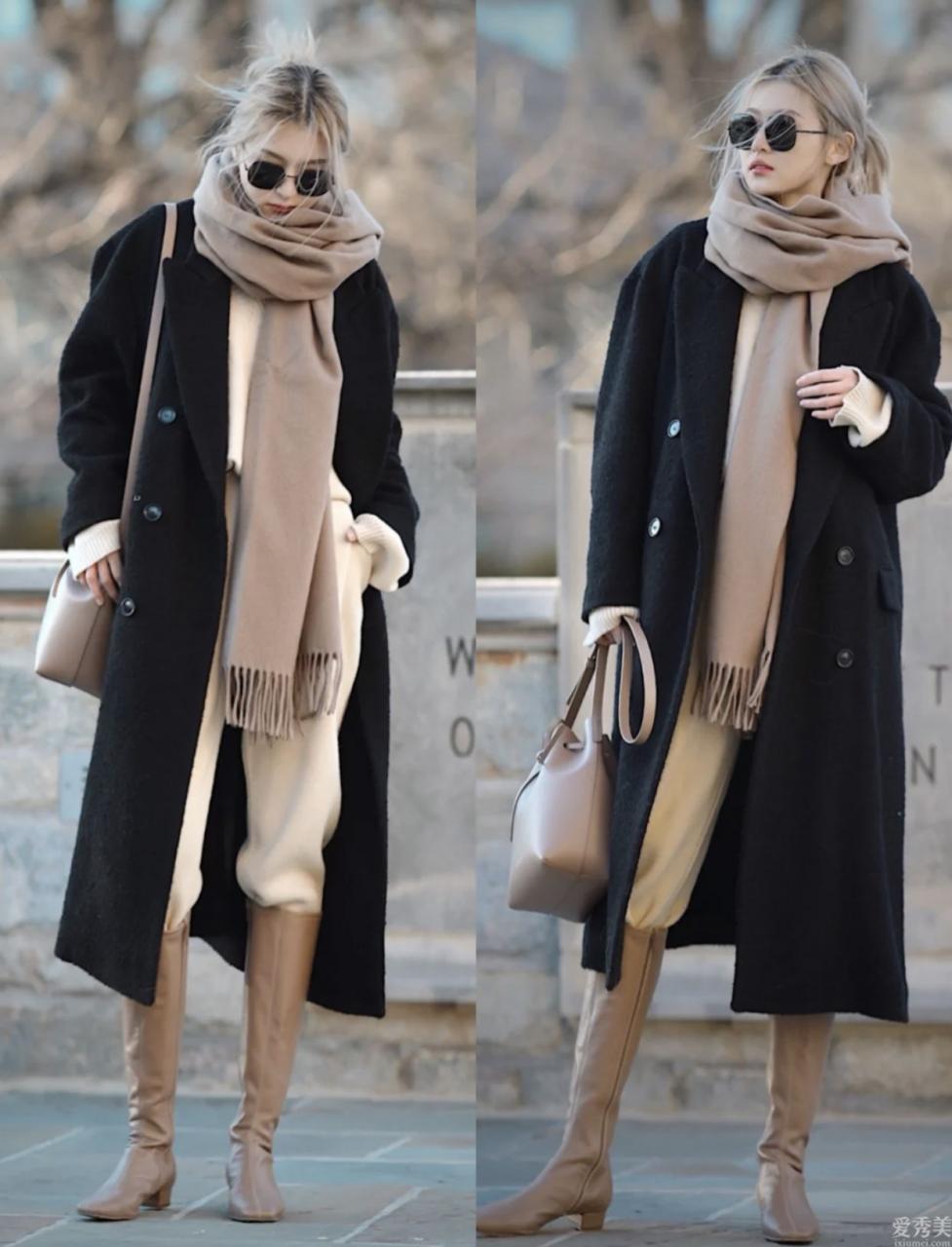 氣質時髦配搭cp：圍巾+大衣，雅致高級又防寒保暖，時髦精都愛